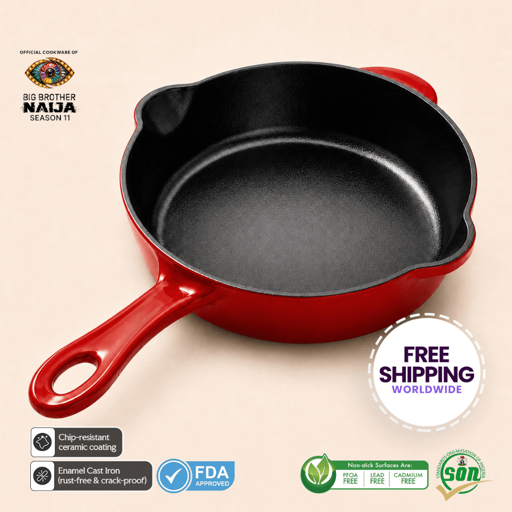 Livewell 100% Cast Iron Enamel Oval Skillet