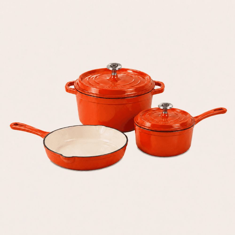 Livewell 3 Set 100% Cast Iron Enamel Cookware
