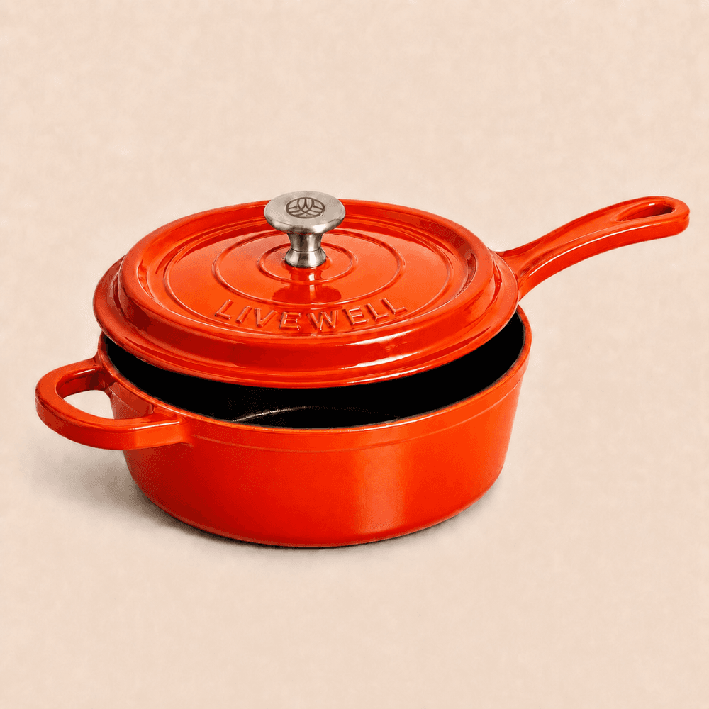 Livewell 100% Cast Iron Enamel Saucepan
