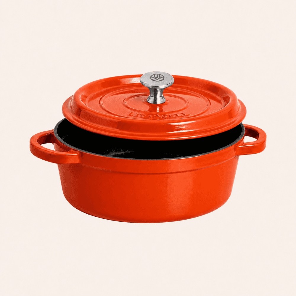 Livewell 100% Cast Iron Enamel Dutch Oven Pot (30 CM)