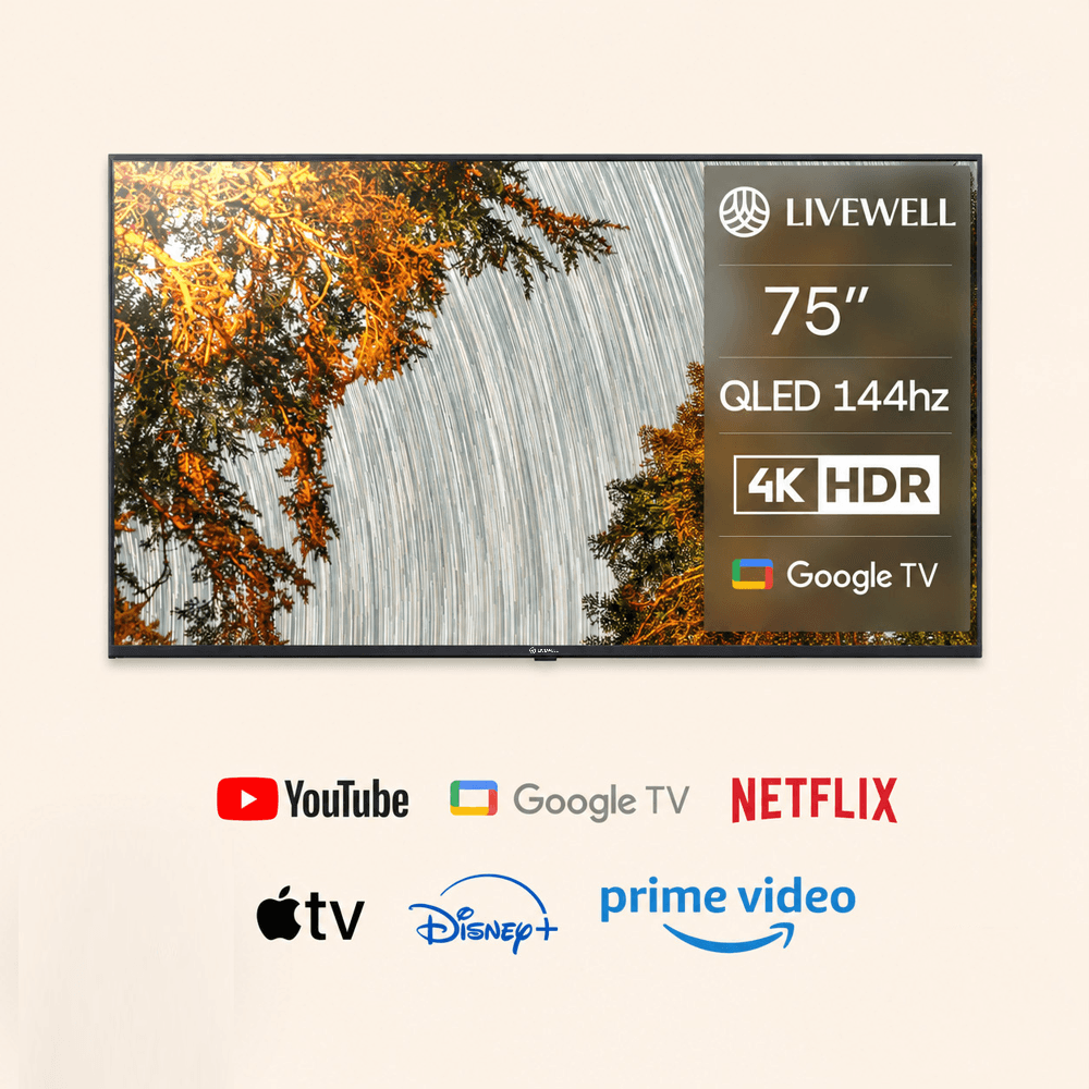 LiveWell 75 "QLED Frameless Model DVB-T2 Smart TV 4K LED TV