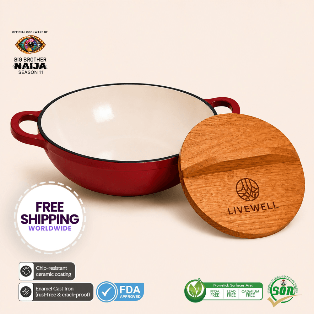 Livewell 100% Cast Iron Enamel Oval Casserole