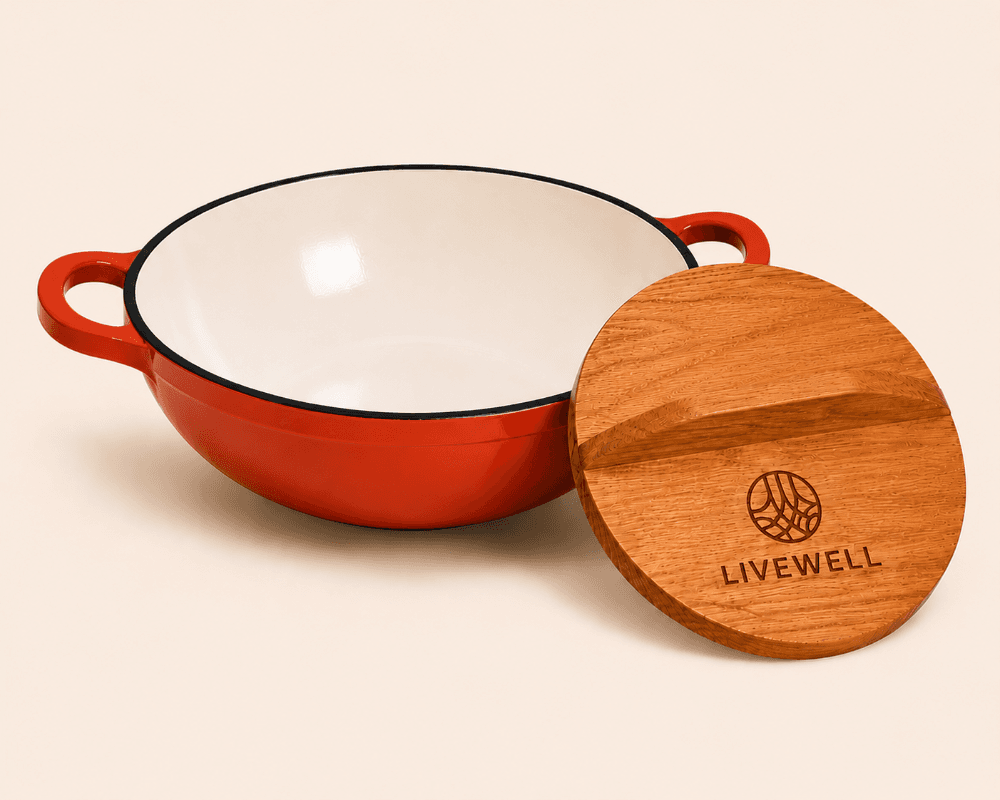 Livewell 100% Cast Iron Enamel Oval Casserole