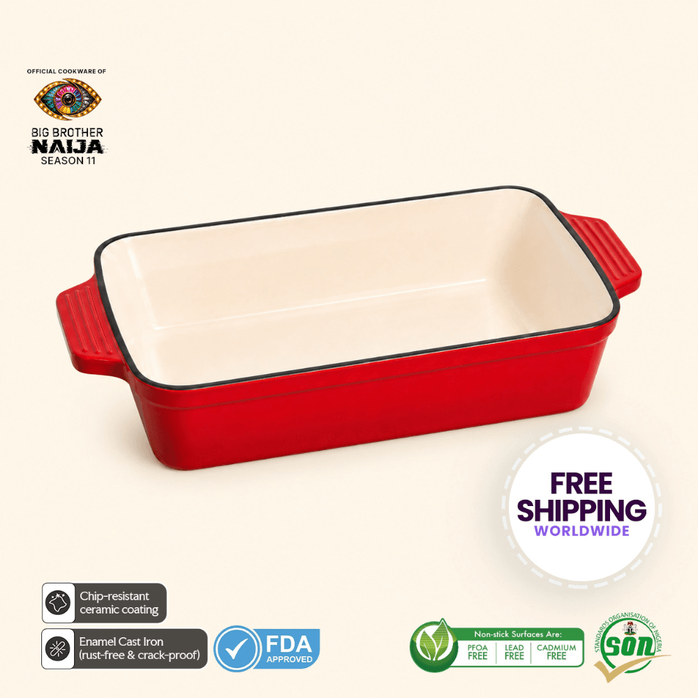Livewell 100% Cast Iron Enamel Rectangular Baking Dish